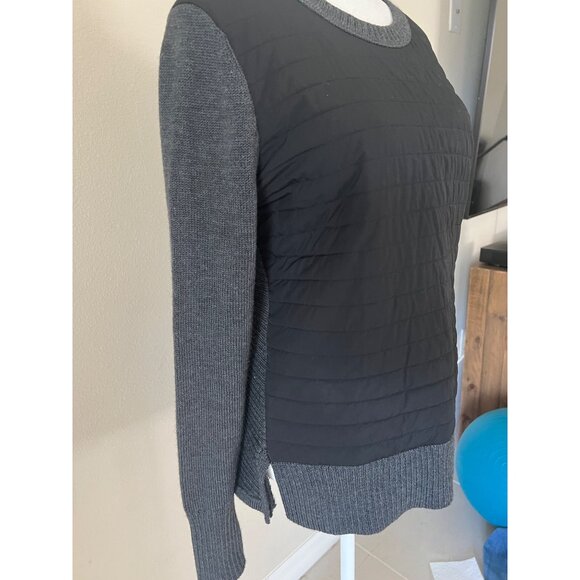 ATHLETA womens athleisure pullover knit sweater nylon front SMALL/MEDIUM - Picture 2 of 8